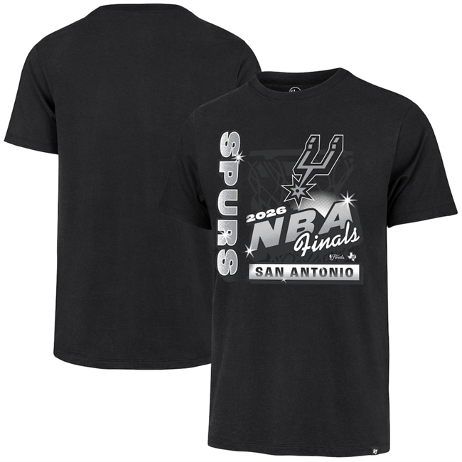 Men's Black San Antonio Spurs 2026 Finals ID Franklin T-Shirt